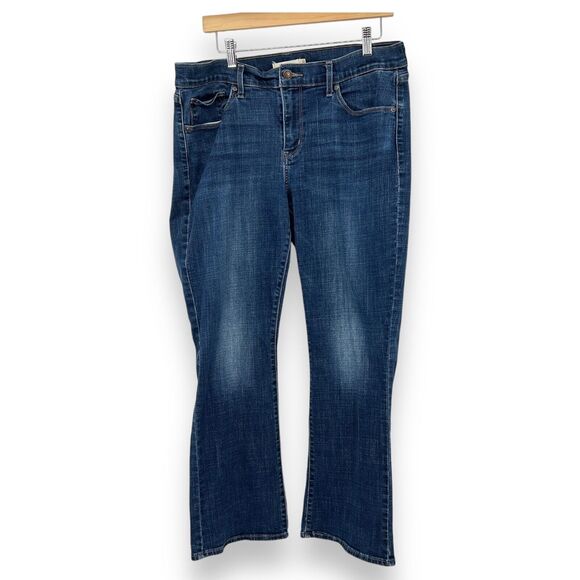Levi's 529 33x28.5 Curvy Bootcut Jeans Women's Blue Stretch Dark Mid Rise Denim - Picture 1 of 10